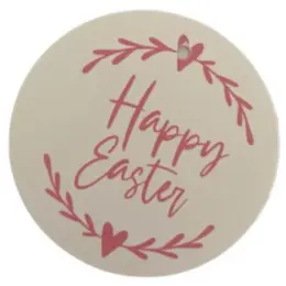 Easter Gift Tag - Pack Of 10 Happy Easter Plain Pink